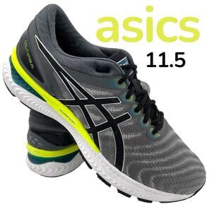 ASICS Mens Gel-Nimbus 22 FlyteFoam Lace Up Running Shoes Piedmont Gray Size 11.5